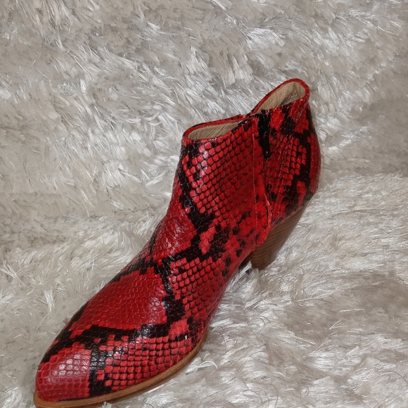 Snakeprint Red Python Alberto Zago Ankle Booties - Picture 4 of 7